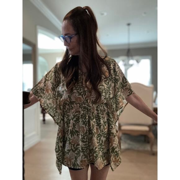 NWT Aawari Kurtis Dolman Sleeved Kaftan Floral Mini Dress Size S-M | QUICK SHIP - Picture 3 of 7